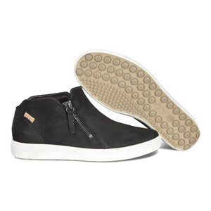 ECCO Women's Soft 7 Low Side Zip Bootie Sneaker, Black Powder, Size 38 (7-7.5)